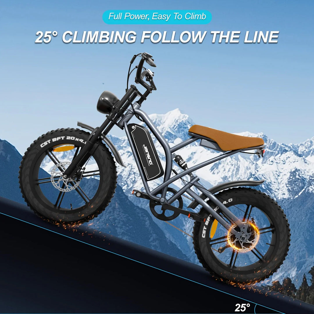 JANSNO X50 Fat Tire Electric Bike – Full Suspension 1000W Ebike