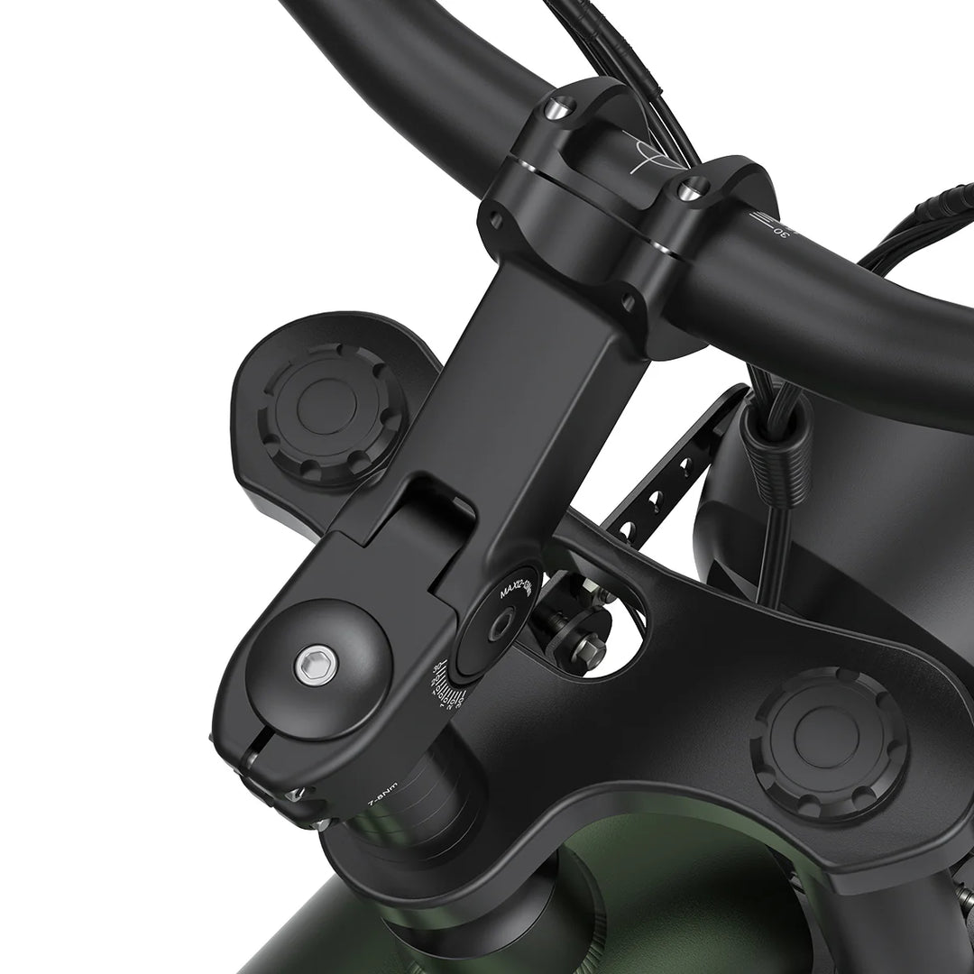 Vertical Lever Connects the Front Fork to the Handlebars