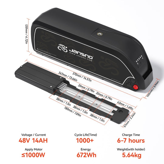Jansno 14Ah/ 17Ah/ 20Ah/ 23Ah 48V Battery with Base and Charger - Jansno Ebike UKBattery & Charger