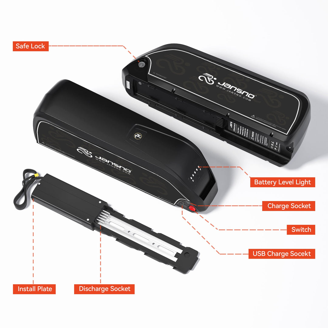 Jansno 14Ah/ 17Ah/ 20Ah/ 23Ah 48V Battery with Base and Charger - Jansno Ebike UKBattery & Charger