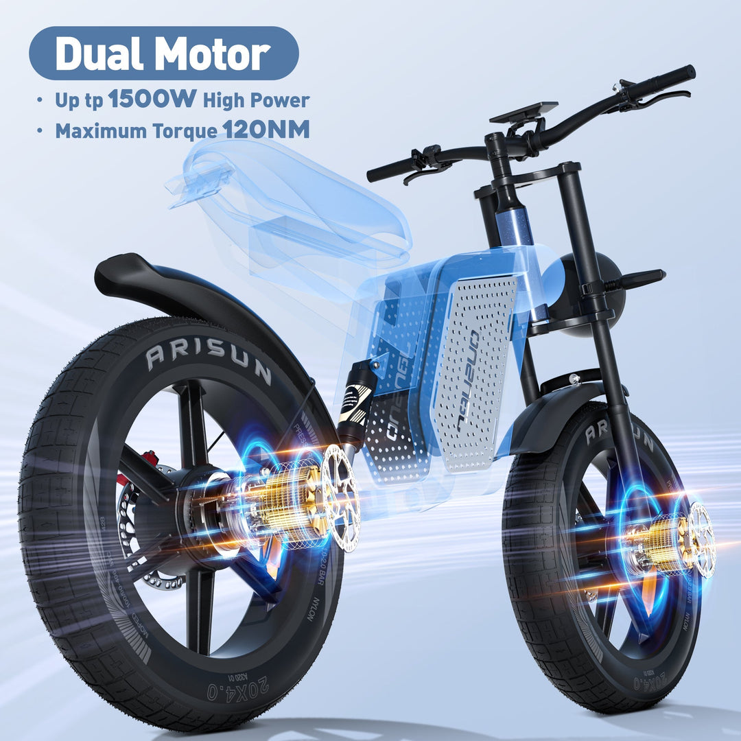 JANSNO X60 Electric Bike Dual Motor All-Wheel Drive - Jansno Ebike UKE-bike