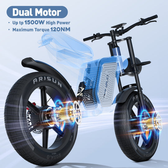 JANSNO X60 Electric Bike Dual Motor All-Wheel Drive - Jansno Ebike UKE-bike