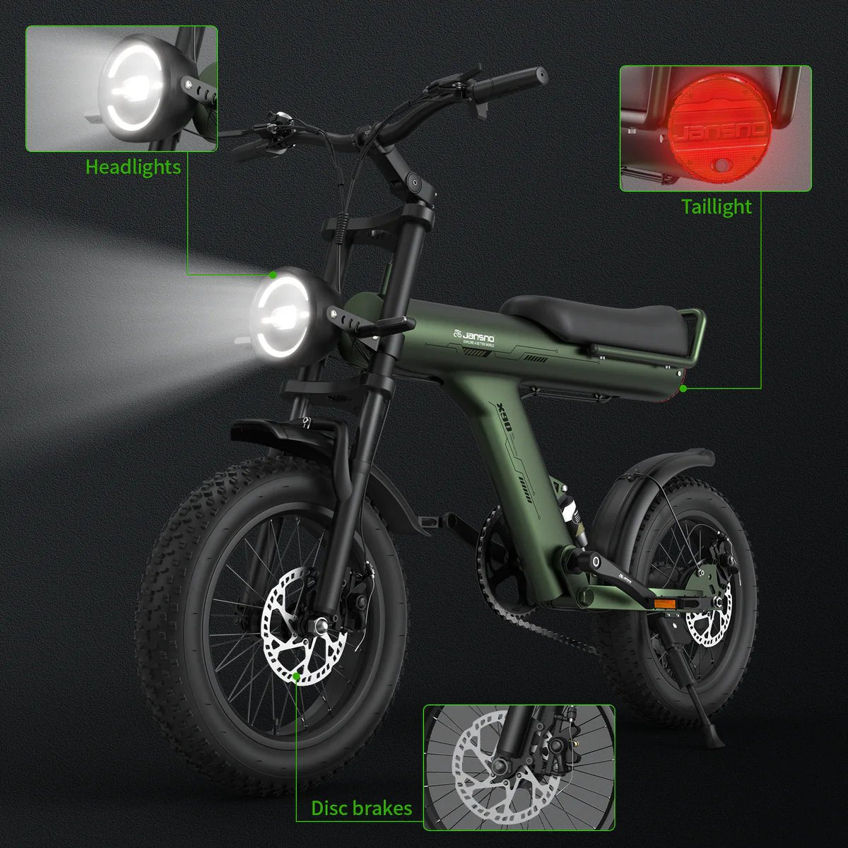 JANSNO X90 Off-Road Fat Tire E-Bike - Jansno Ebike UKE-bike