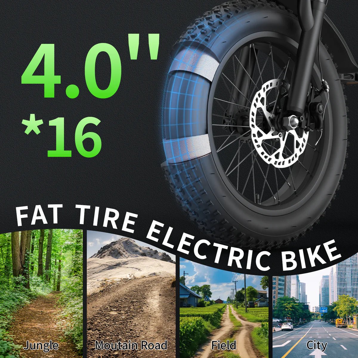 JANSNO X90 Off-Road Fat Tire E-Bike - Jansno Ebike UKE-bike